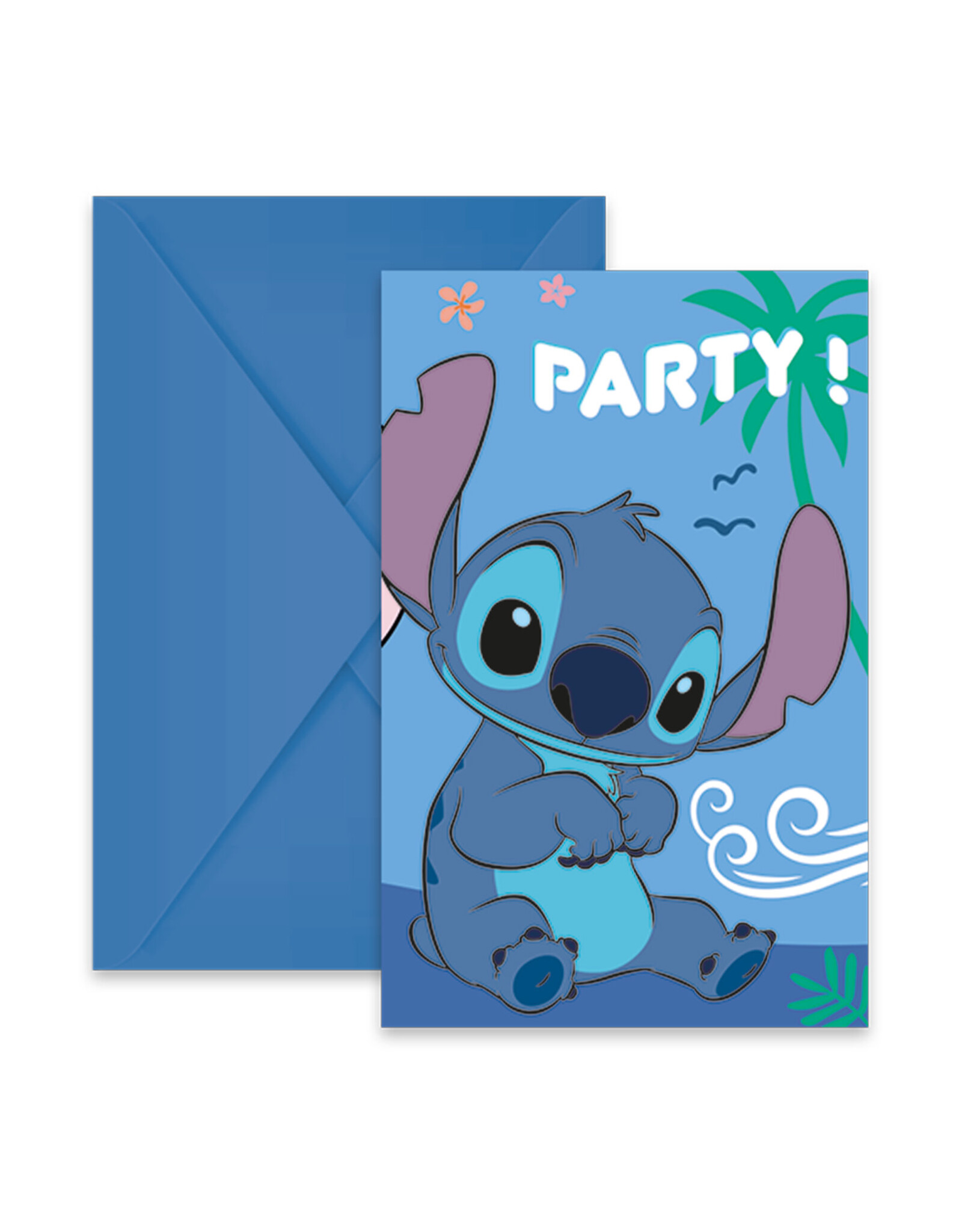 Stitch & Angel uitnodigingen + enveloppen 6 stuks