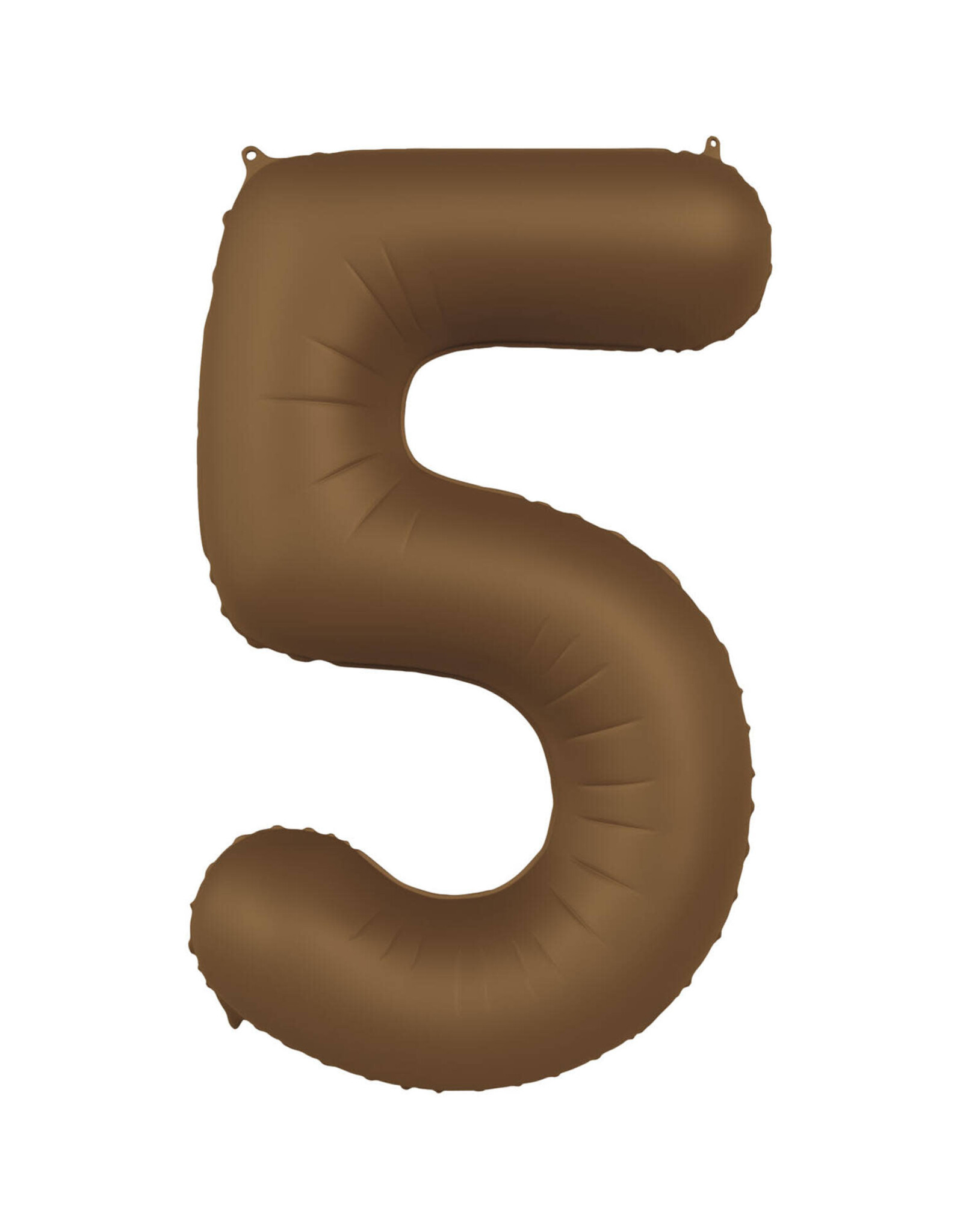 Folieballon choco bruin mat cijfer 5 86 cm