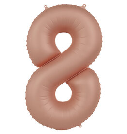 Folieballon vintage rose cijfer 8 86 cm