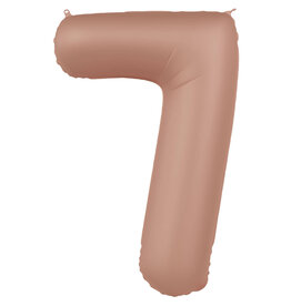 Folieballon vintage rose cijfer 7 86 cm