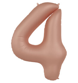 Folieballon vintage rose cijfer 4 86 cm