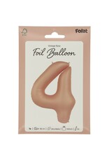 Folieballon vintage rose cijfer 4 86 cm