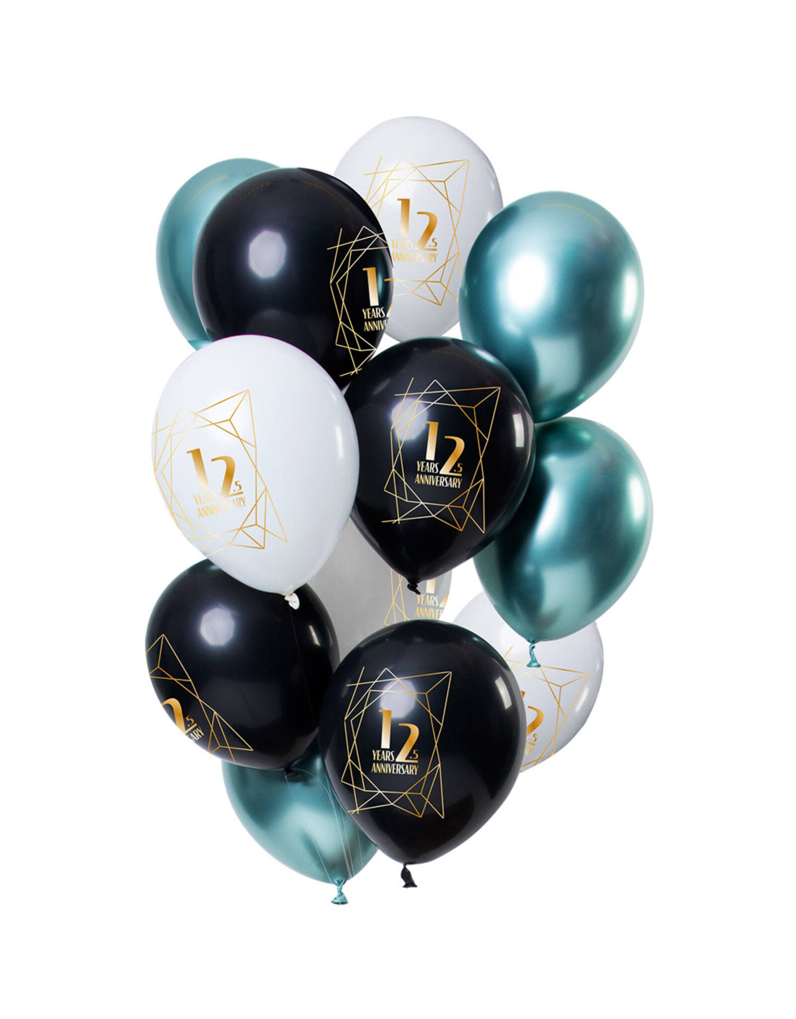 Latex ballonnenset 12,5 anniversary 33 cm 12 stuks