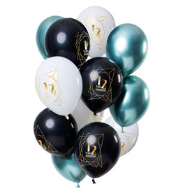 Latex ballonnenset 12,5 anniversary 33 cm 12 stuks