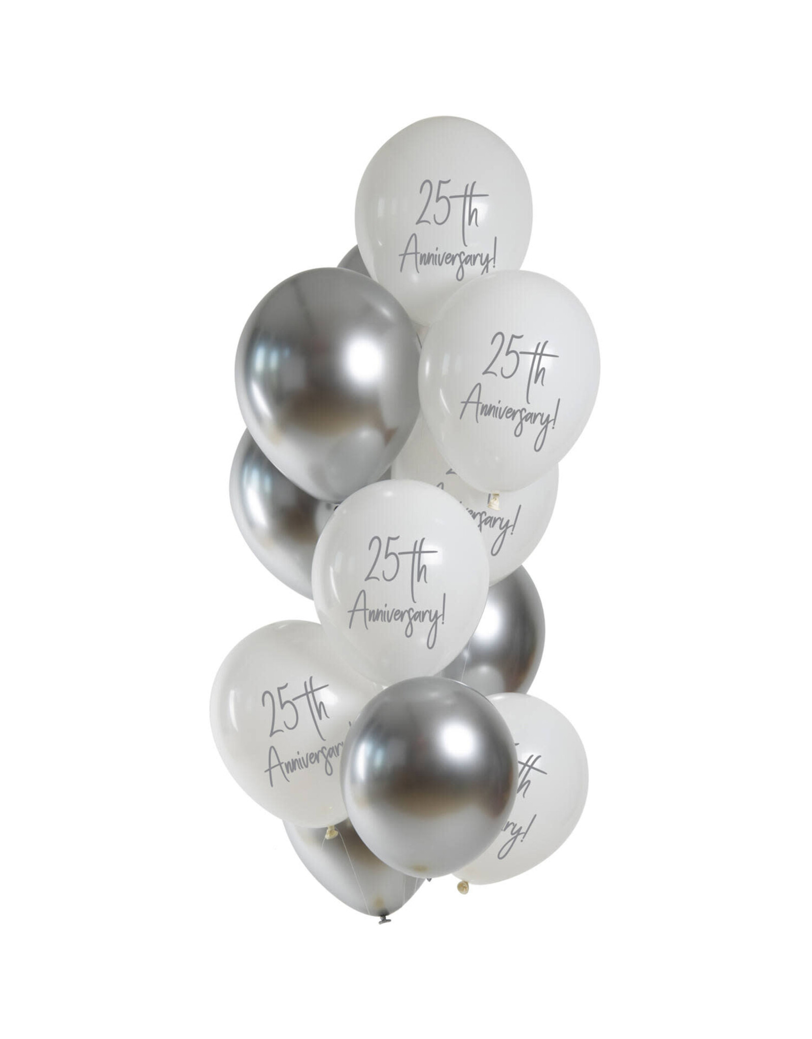 Latex ballonnenset 25th anniversary 33 cm 12 stuks