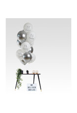 Latex ballonnenset 25th anniversary 33 cm 12 stuks