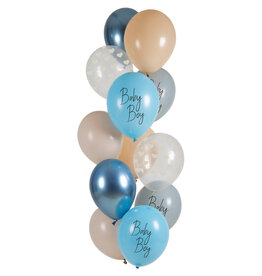 Latex ballonnenset baby boy 33 cm 12 stuks