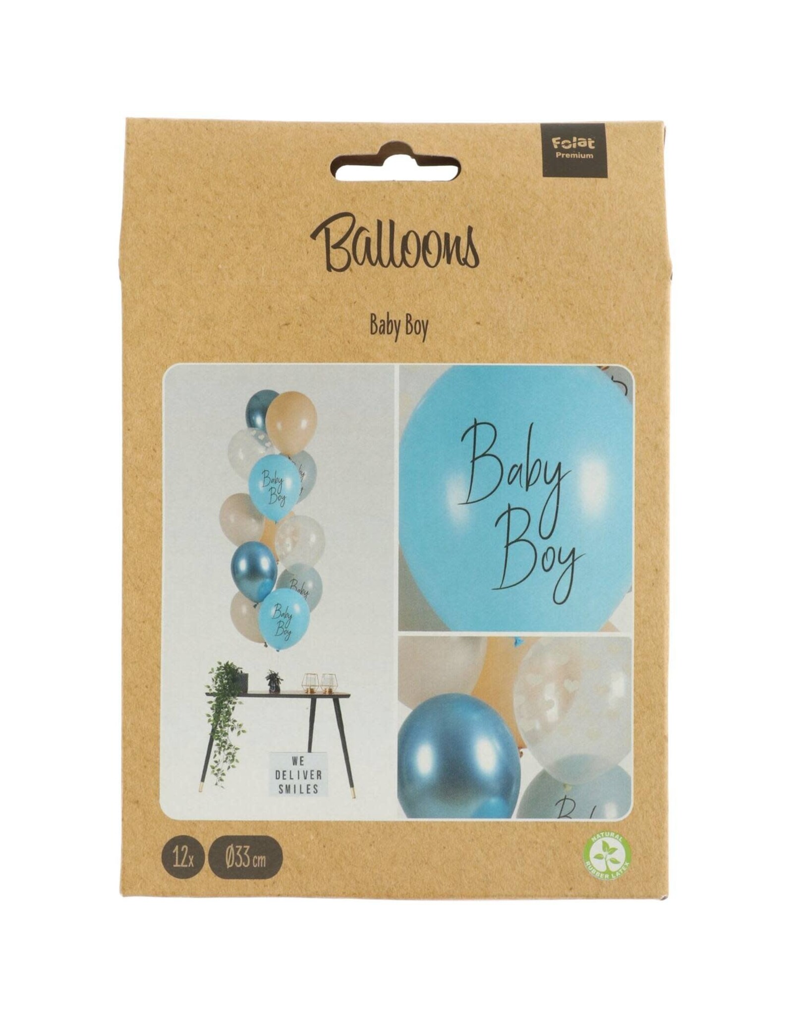 Latex ballonnenset baby boy 33 cm 12 stuks