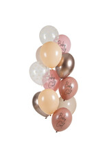 Latex ballonnenset baby girl 33 cm 12 stuks