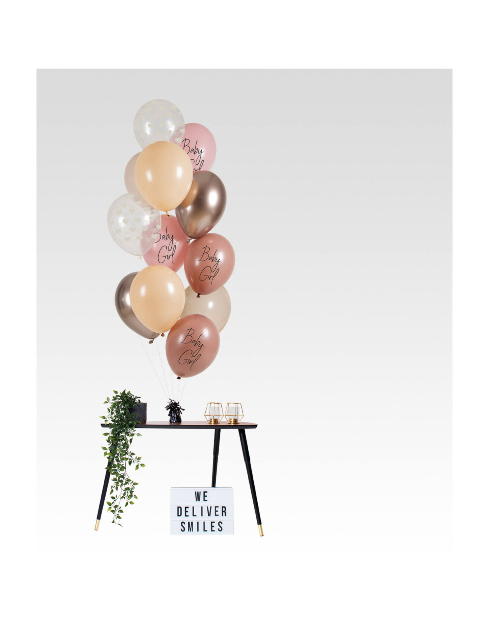 Latex ballonnenset baby girl 33 cm 12 stuks