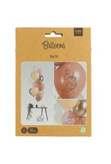 Latex ballonnenset baby girl 33 cm 12 stuks