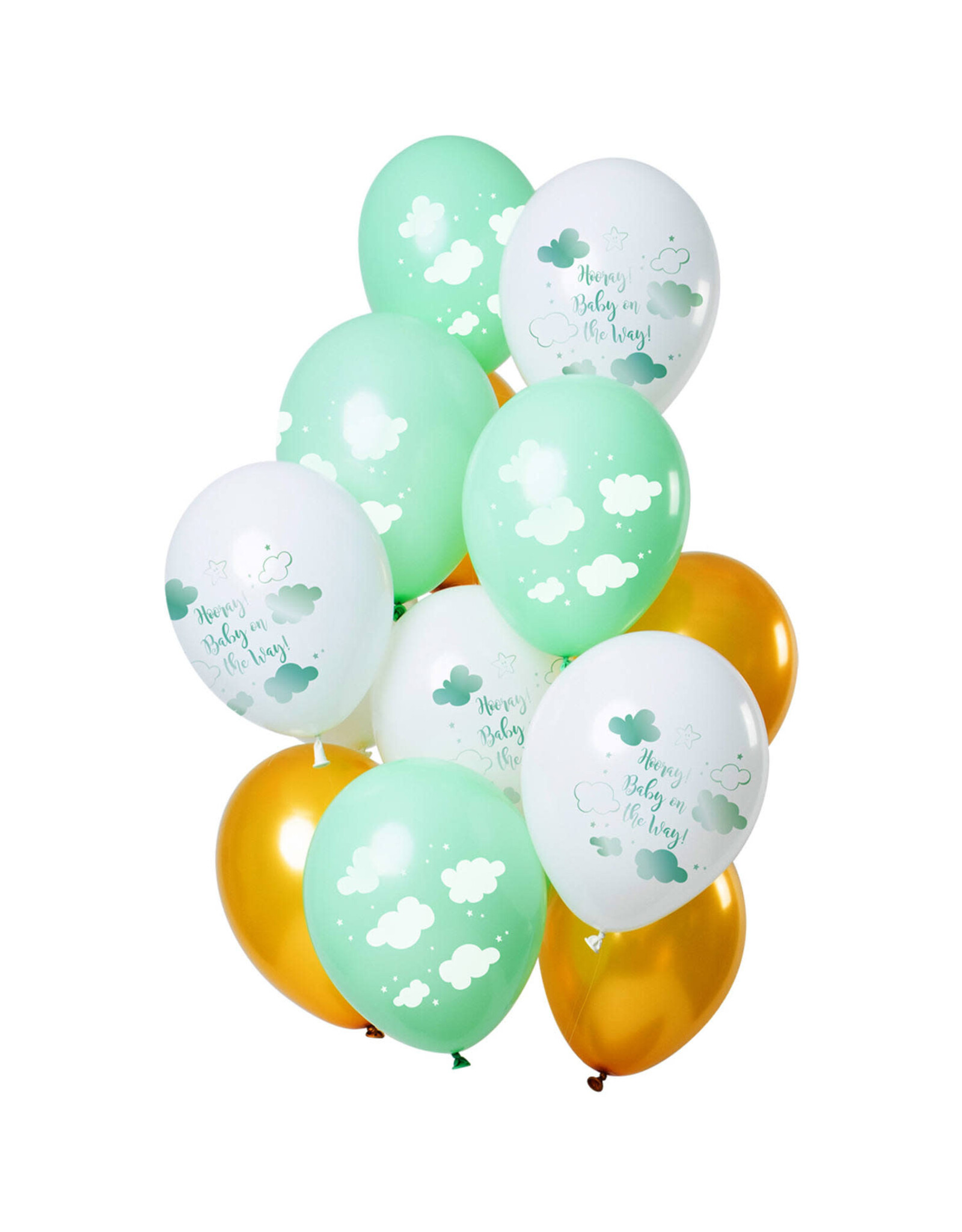 Latex ballonnenset baby on the way 33 cm 12 stuks
