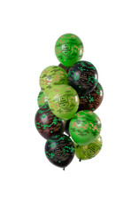 Latex ballonnenset birthday camouflage 33 cm 12 stuks