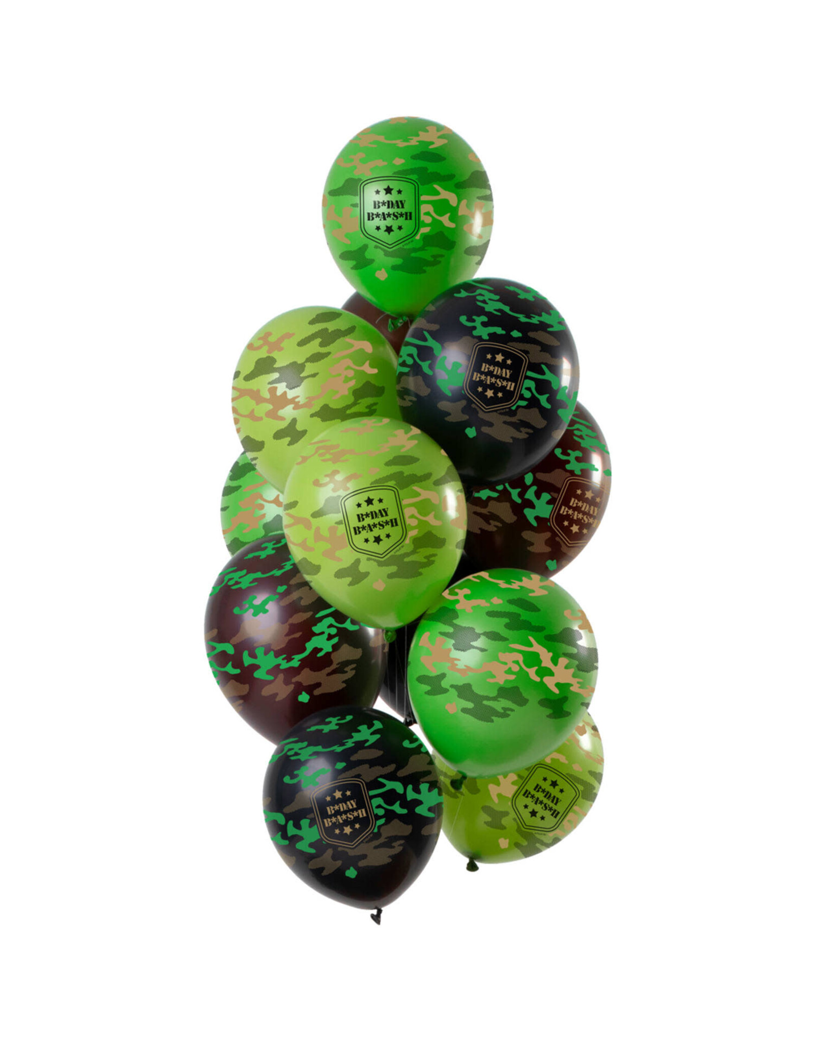 Latex ballonnenset birthday camouflage 33 cm 12 stuks