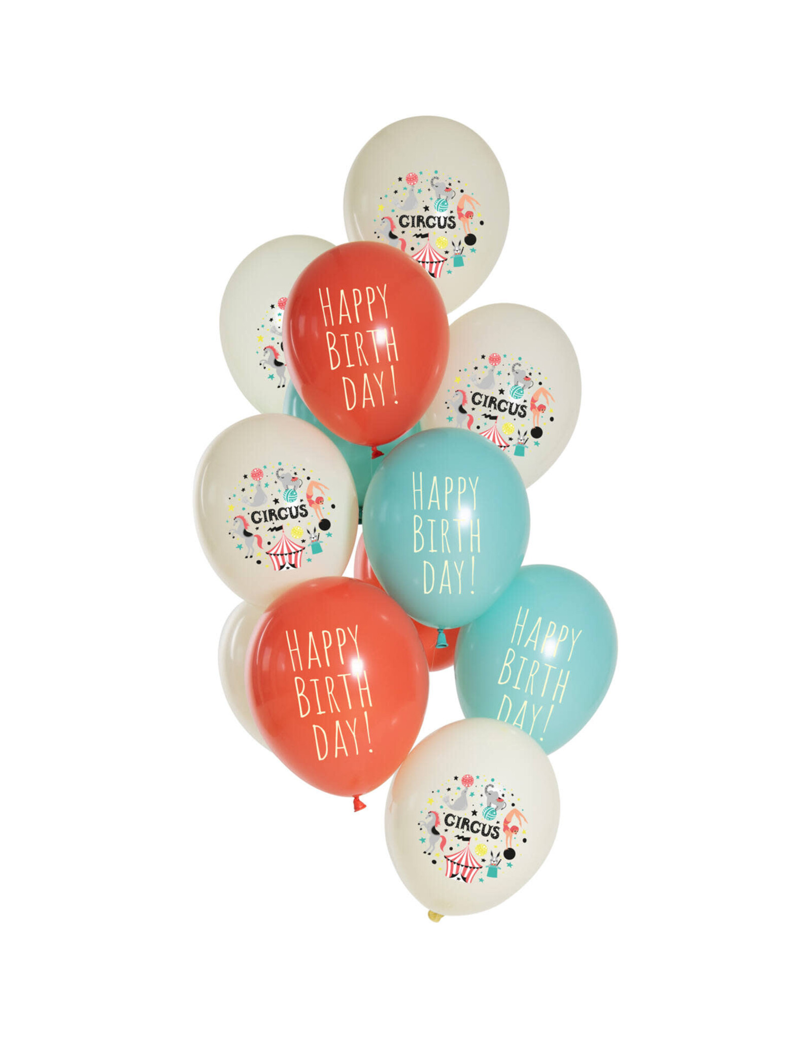 Latex ballonnenset birthday circus 33 cm 12 stuks