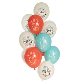 Latex ballonnenset birthday circus 33 cm 12 stuks