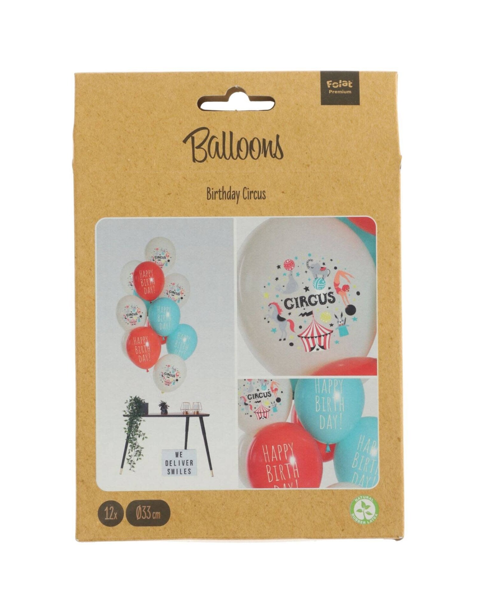 Latex ballonnenset birthday circus 33 cm 12 stuks