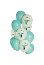 Latex ballonnenset birthday crocodile 33 cm 12 stuks