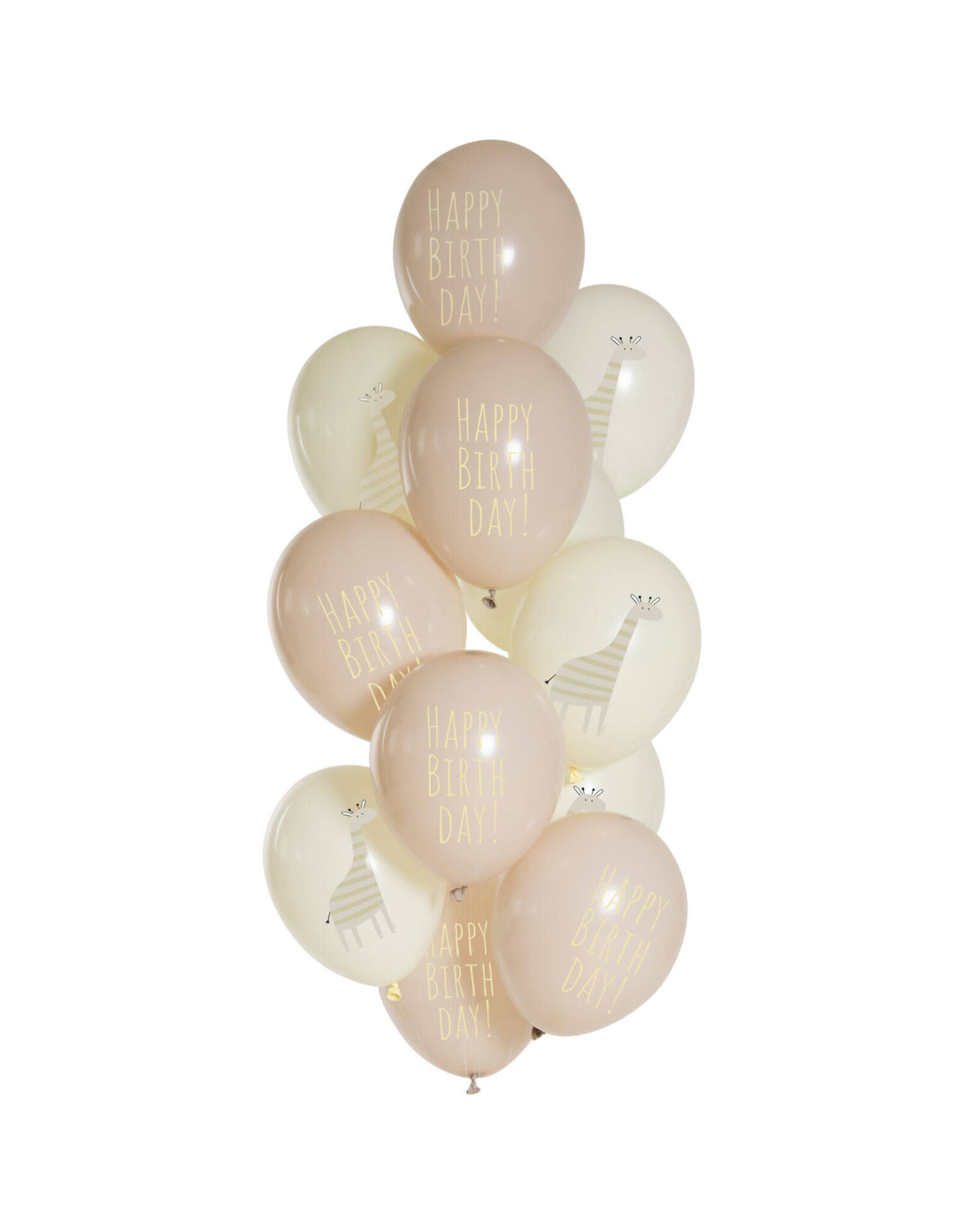 Latex ballonnenset birthday giraffe 33 cm 12 stuks