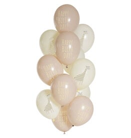 Latex ballonnenset birthday giraffe 33 cm 12 stuks