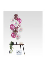 Latex ballonnenset birthday girly 33 cm 12 stuks