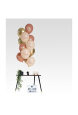 Latex ballonnenset birthday golden blossom 33 cm 12 stuks