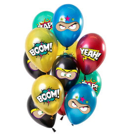 Latex ballonnenset birthday hero 33 cm 12 stuks