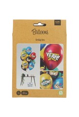 Latex ballonnenset birthday hero 33 cm 12 stuks