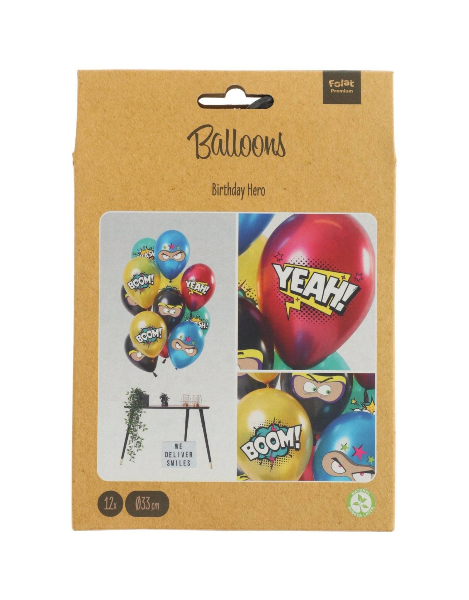 Latex ballonnenset birthday hero 33 cm 12 stuks