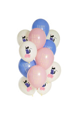 Latex ballonnenset birthday kitty 33 cm 12 stuks