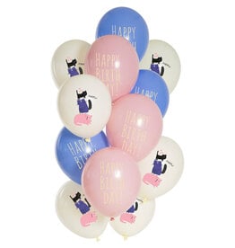 Latex ballonnenset birthday kitty 33 cm 12 stuks