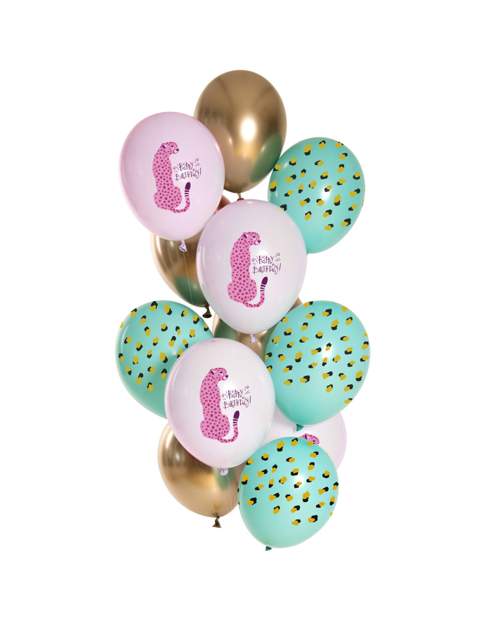 Latex ballonnenset birthday panter 33 cm 12 stuks