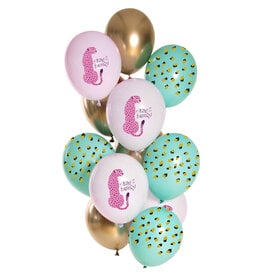 Latex ballonnenset birthday panter 33 cm 12 stuks