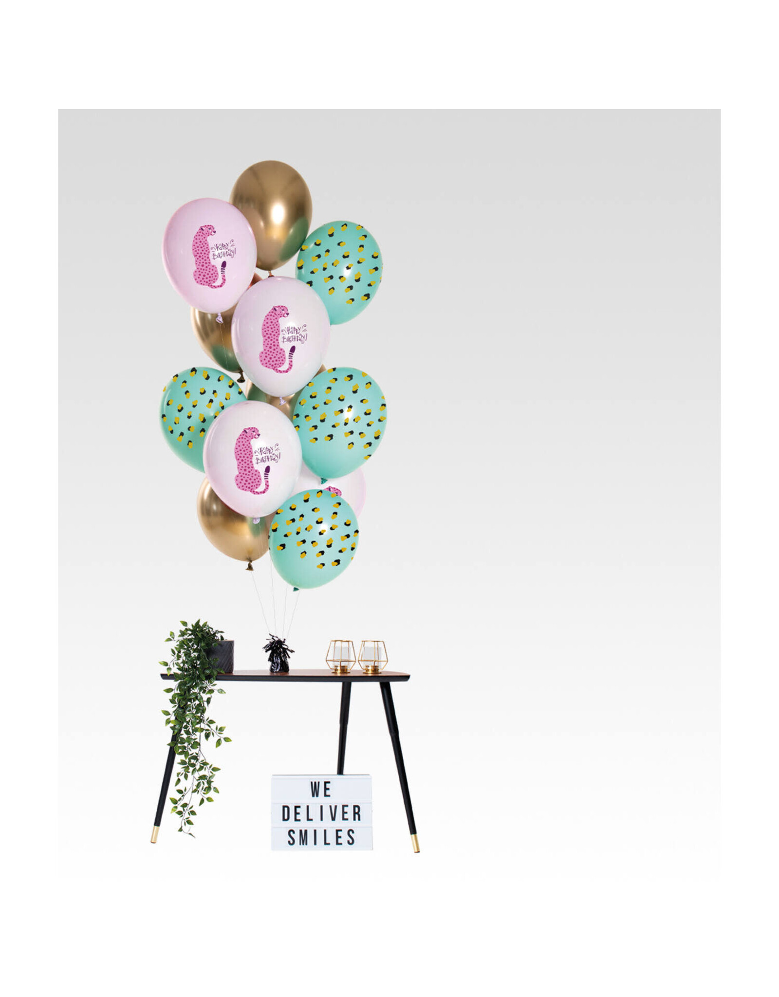 Latex ballonnenset birthday panter 33 cm 12 stuks