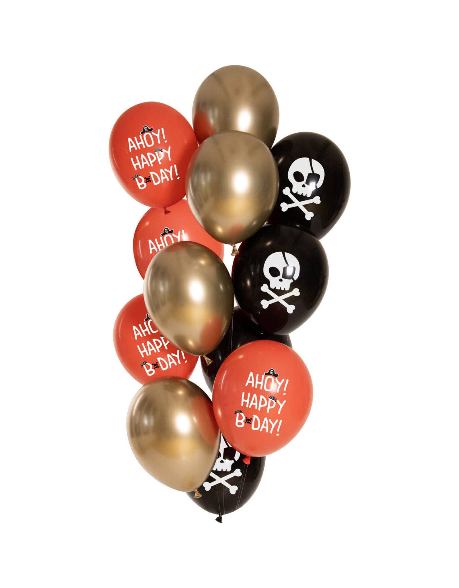 Latex ballonnenset birthday pirate 33 cm 12 stuks