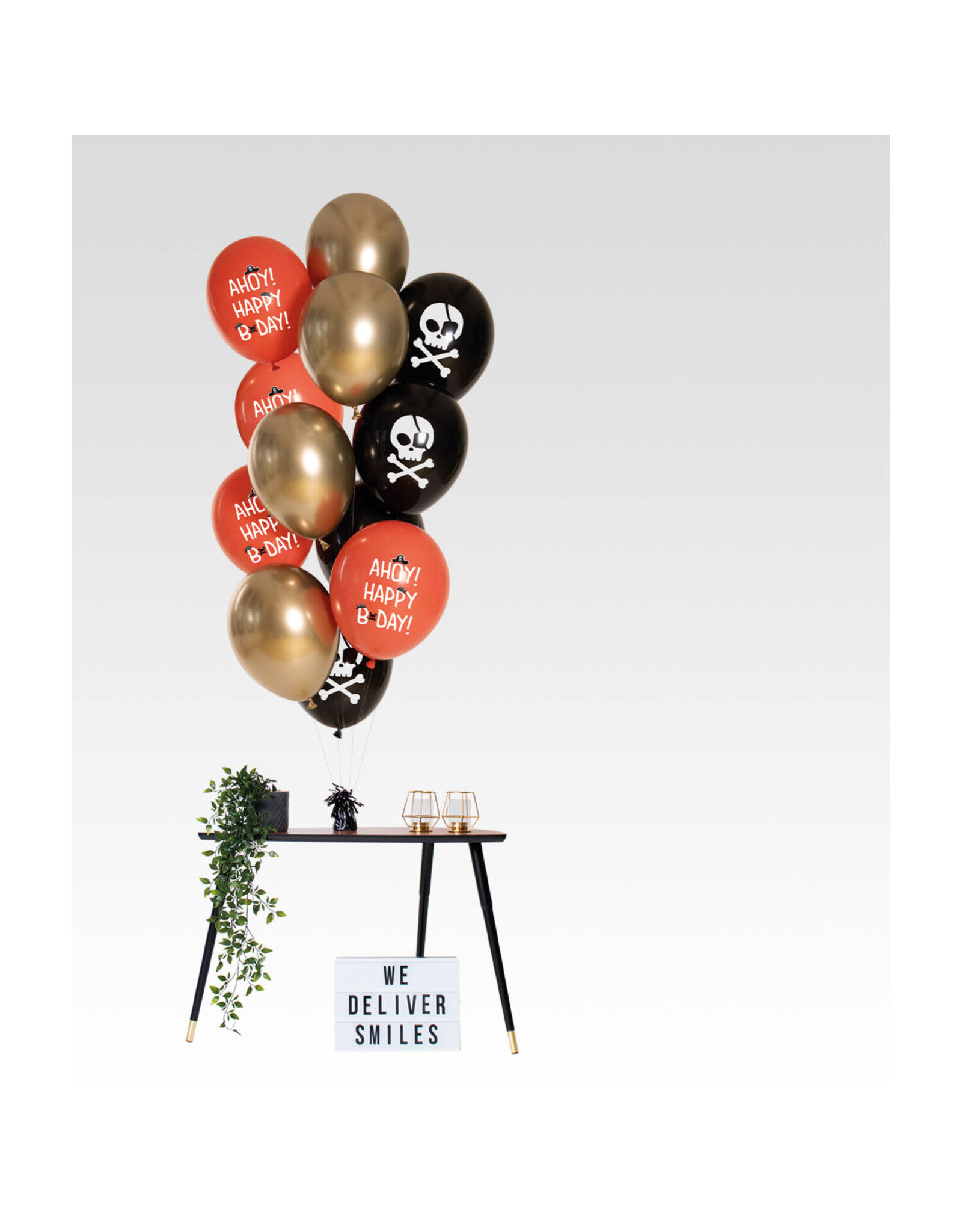 Latex ballonnenset birthday pirate 33 cm 12 stuks