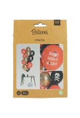 Latex ballonnenset birthday pirate 33 cm 12 stuks