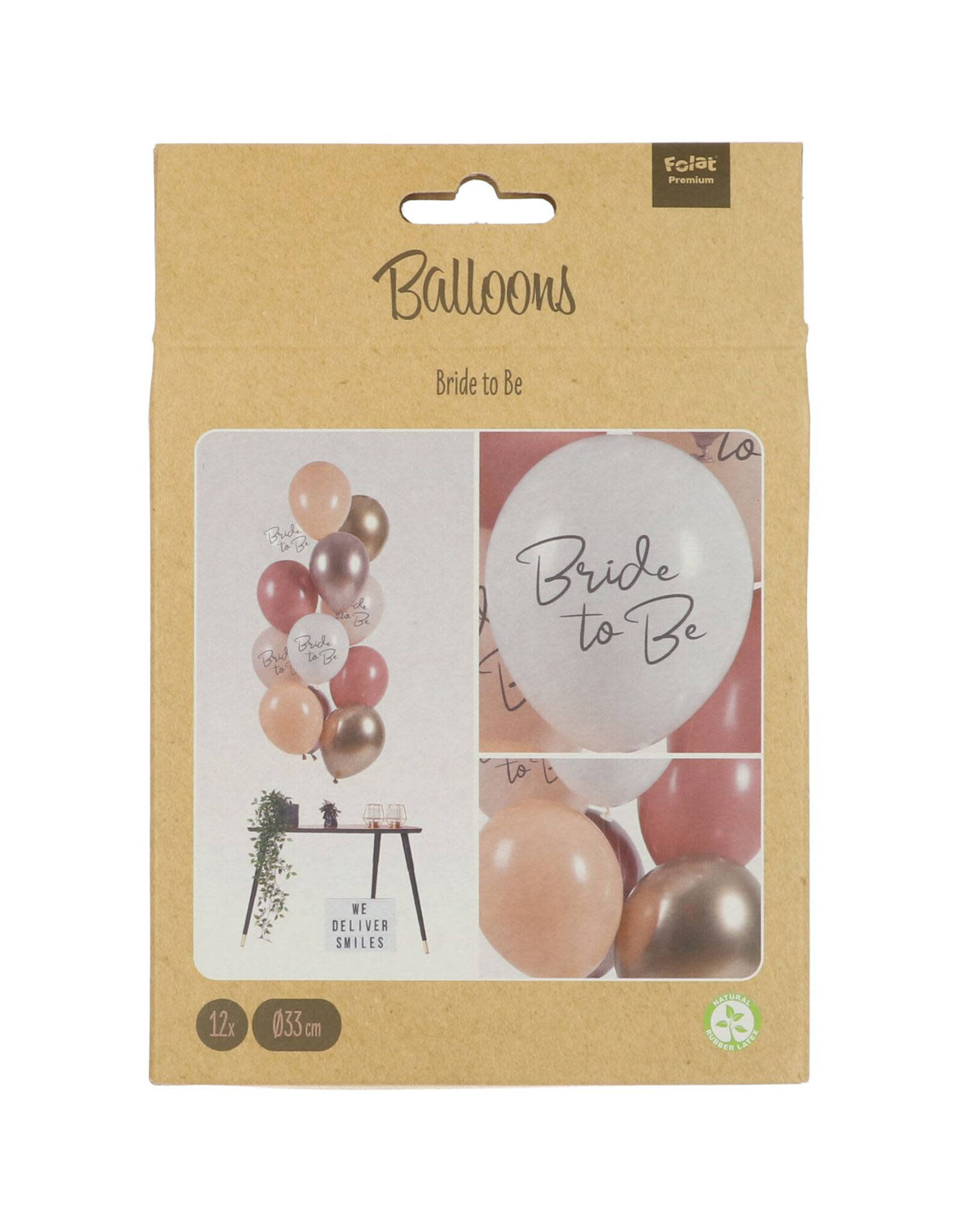 Latex ballonnenset bride to be 33 cm 12 stuks