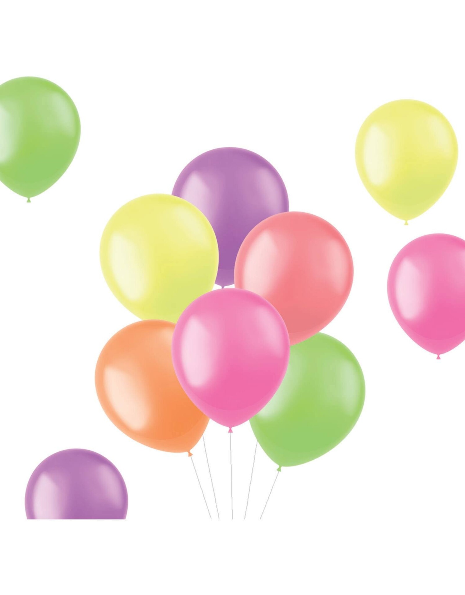 Latex ballonnenset bright neons 33 cm 10 stuks