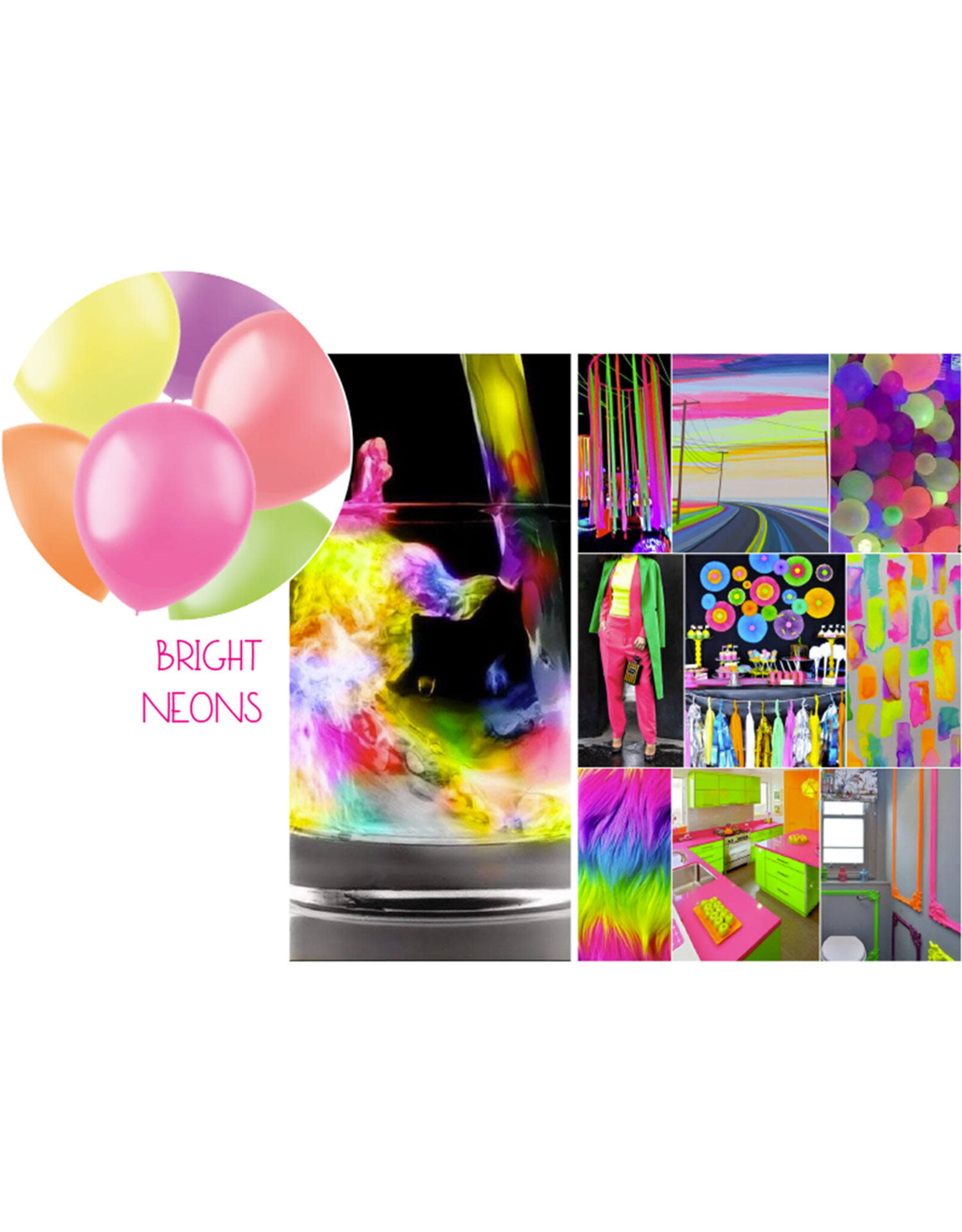 Latex ballonnenset bright neons 33 cm 10 stuks