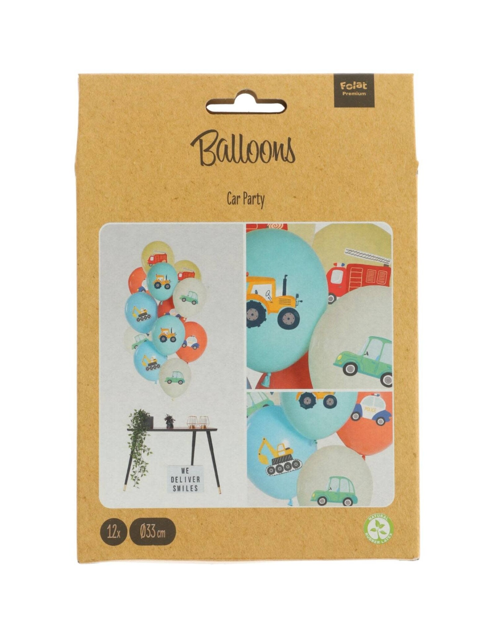 Latex ballonnenset car party 33 cm 12 stuks