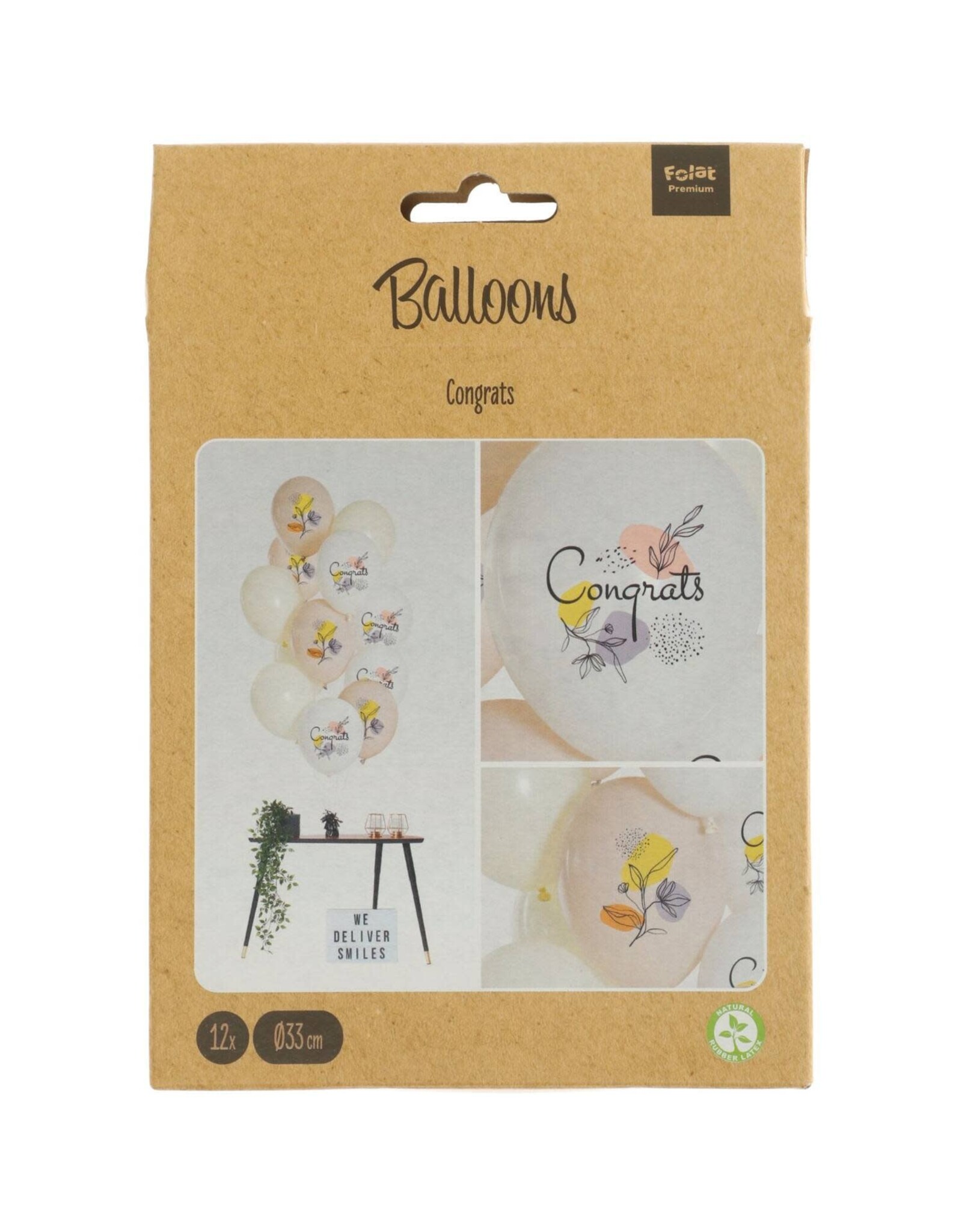 Latex ballonnenset congrats 33 cm 12 stuks