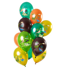 Latex ballonnenset Dino roars 33 cm 12 stuks