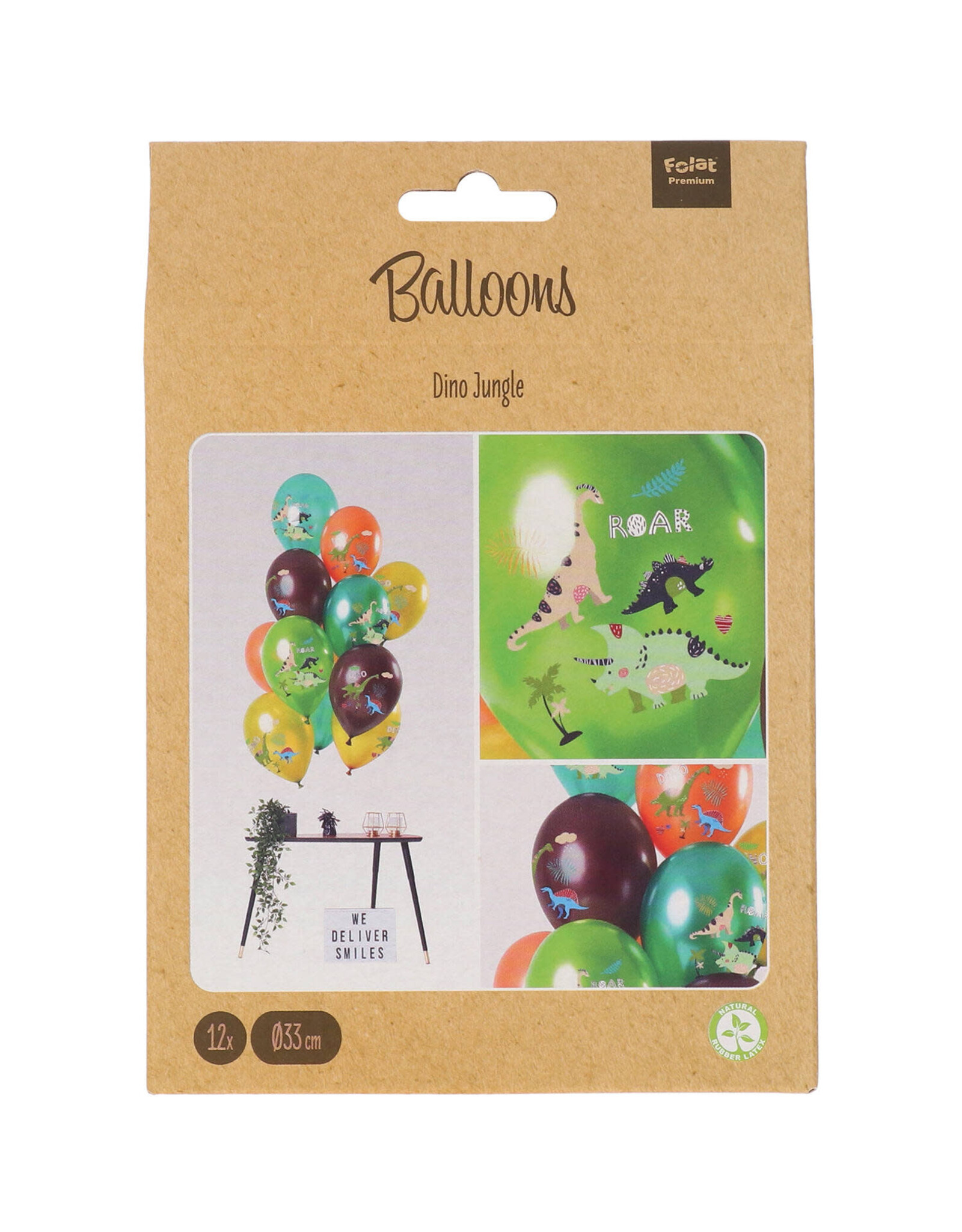 Latex ballonnenset Dino roars 33 cm 12 stuks