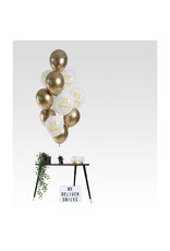 Latex ballonnenset golden 50th anniversary 33 cm 12 stuks