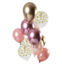 Latex ballonnenset golden blush 33 cm 12 stuks