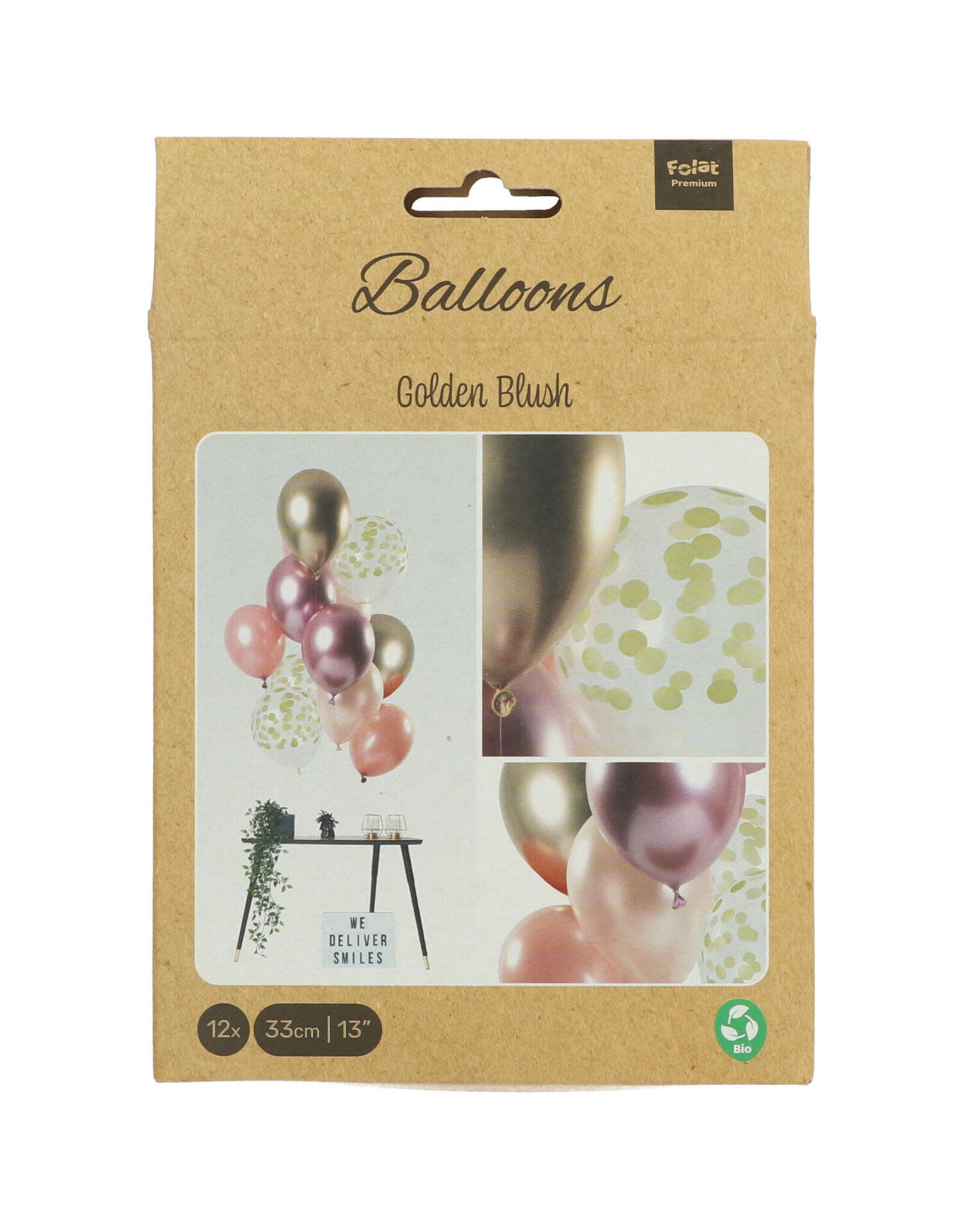 Latex ballonnenset golden blush 33 cm 12 stuks