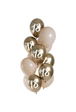 Latex ballonnenset golden latte 18 jaar 33 cm 12 stuks