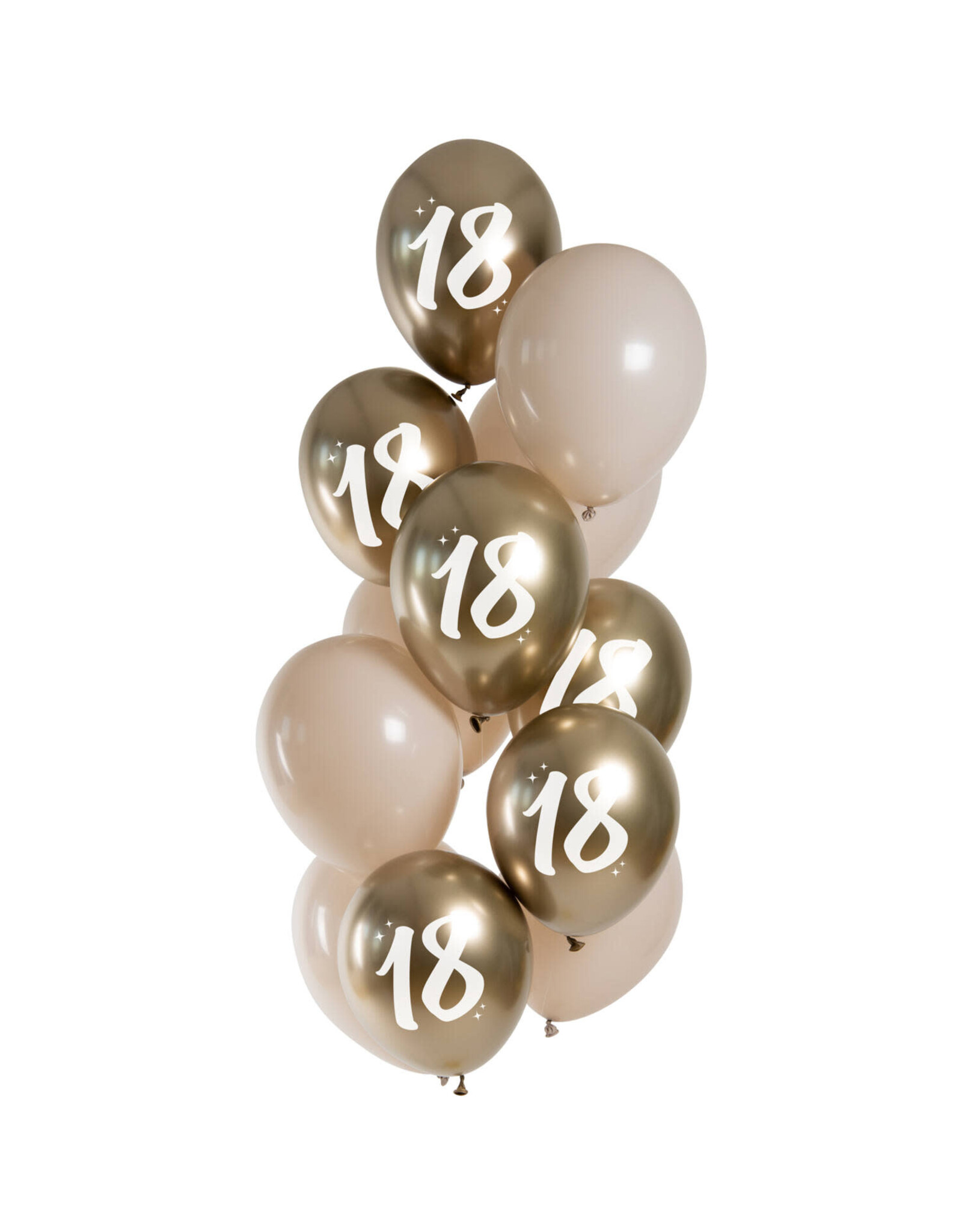 Latex ballonnenset golden latte 18 jaar 33 cm 12 stuks