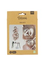 Latex ballonnenset golden latte 20 jaar 33 cm 12 stuks